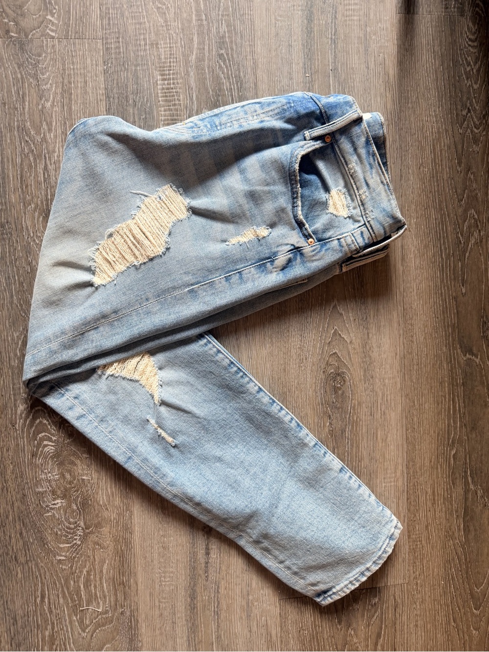MOTHER Superior Distressed Skinny Jeans Size 26 Light Wash